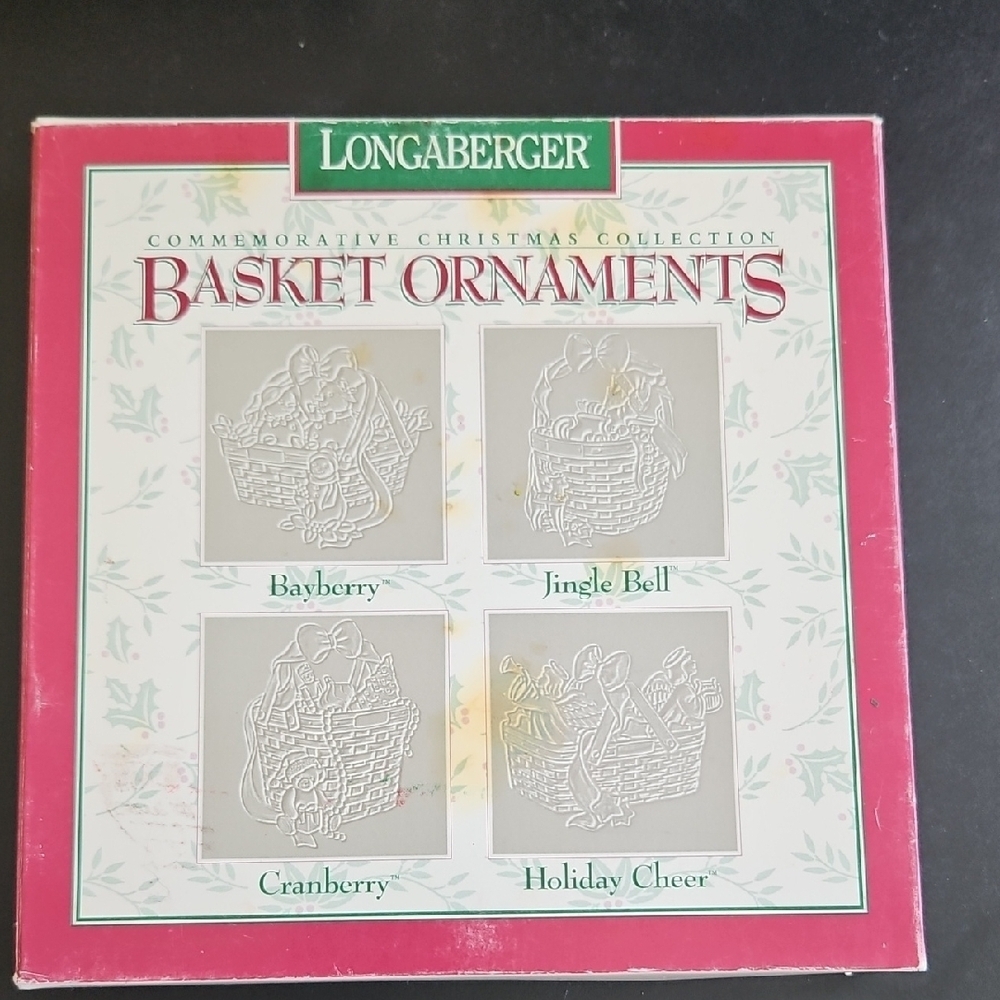 Longaberger 1997 Commemoarative Pewter Christmas Basket Ornament Collection IB